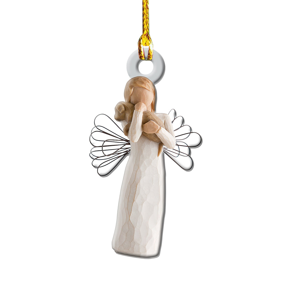 Angel Wood Angel of Friendship - Custom Shape Ornament - Owls Matrix LTD