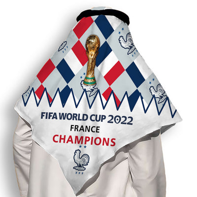 110x110cm World Cup 2022 France Champions - Keffiyeh - Owls Matrix LTD