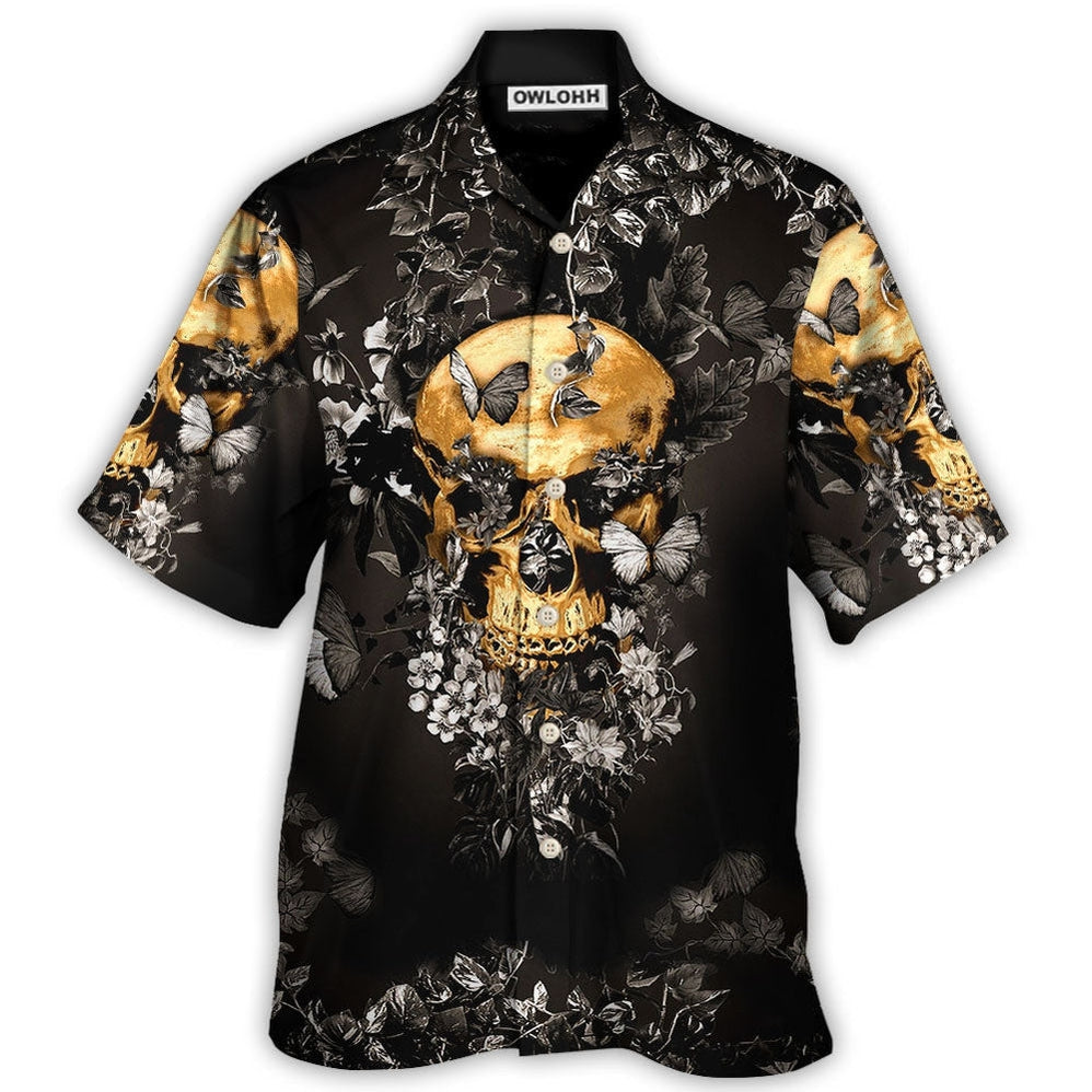 Hawaiian Shirt / Adults / S Skull Flowers Grow Out Of Dark Moments - Hawaiian Shirt - Owls Matrix LTD