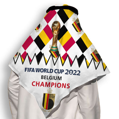 110x110cm World Cup 2022 Belgium Champions - Keffiyeh - Owls Matrix LTD