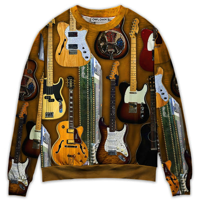 Guitar Vintage Basic Style - Sweater - Ugly Christmas Sweater - Owls Matrix LTD