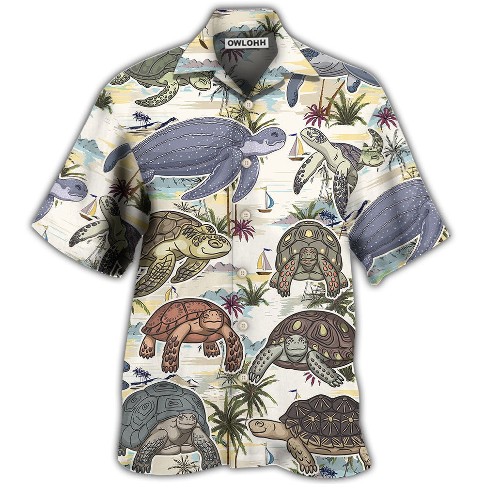 Hawaiian Shirt / Adults / S Turtle And Tropical Beach - Hawaiian Shirt - Owls Matrix LTD