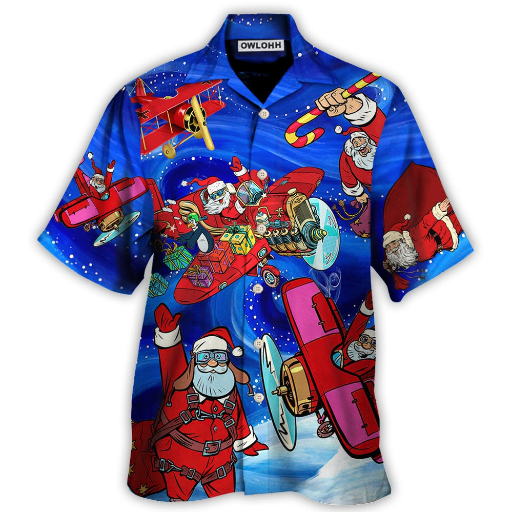 Hawaiian Shirt / Adults / S Christmas No Reindeer Any More Santa Loves Airplane Magic Night - Hawaiian Shirt - Owls Matrix LTD