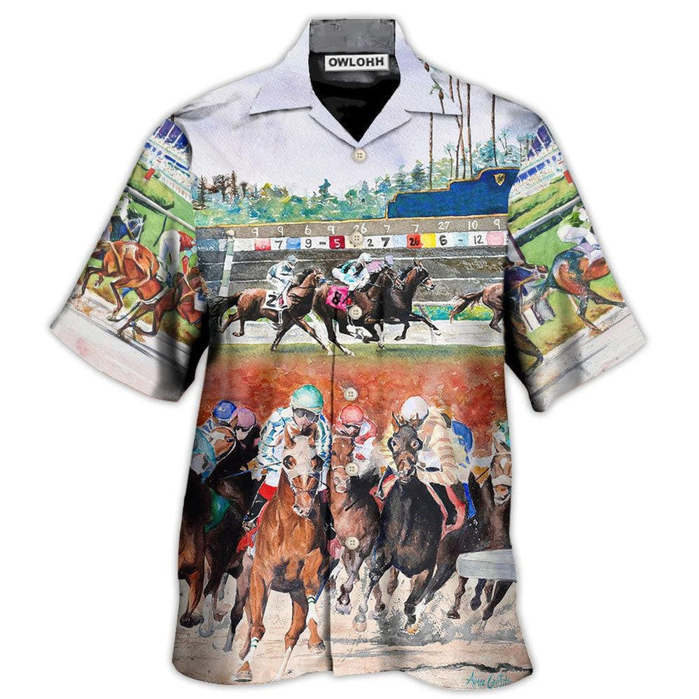 Hawaiian Shirt / Adults / S Horse Racing Wild Power - Hawaiian Shirt - Owls Matrix LTD
