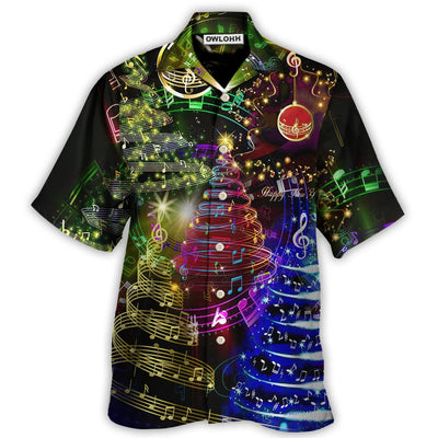 Hawaiian Shirt / Adults / S Christmas Tree Music Happiness - Hawaiian Shirt - Owls Matrix LTD