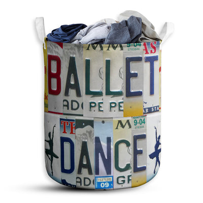 S: 17.72”x13.78” (45x35 cm) Ballet Dance Live Love License Plate - Laundry Basket - Owls Matrix LTD