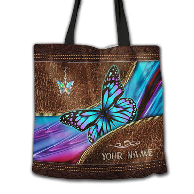 16''x16'' Butterfly Leather Jewelry Charm Style Personalized - Tote Bag - Owls Matrix LTD