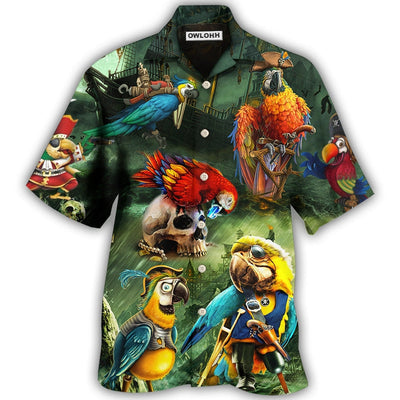 Hawaiian Shirt / Adults / S Parrot Funny Parrot Pirates In The Ocean - Hawaiian Shirt - Owls Matrix LTD