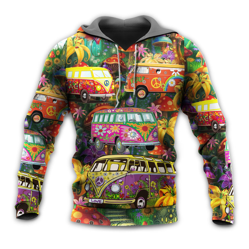 Unisex Hoodie / S Hippie Bus Peace Life Colorful Style - Hoodie - Owls Matrix LTD