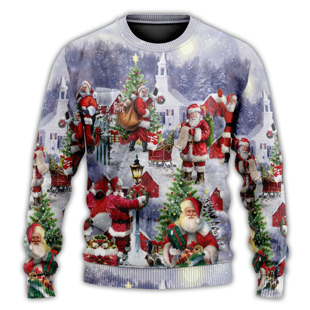 Christmas Sweater / S Christmas Merry Xmas Santa Claus Is Coming - Sweater - Ugly Christmas Sweaters - Owls Matrix LTD