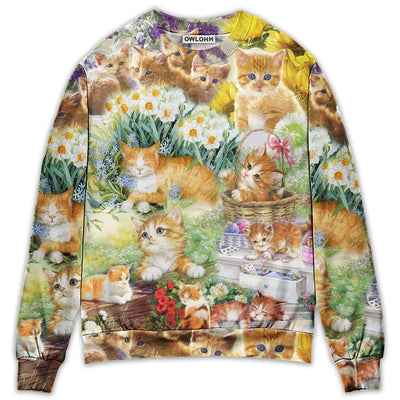 Sweater / S Cat Kitty Lover Art - Sweater - Ugly Christmas Sweaters - Owls Matrix LTD