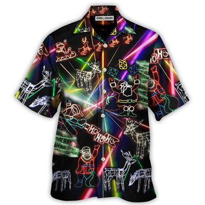 Hawaiian Shirt / Adults / S Christmas Tree Neon Art And Snowman - Hawaiian Shirt - Owls Matrix LTD