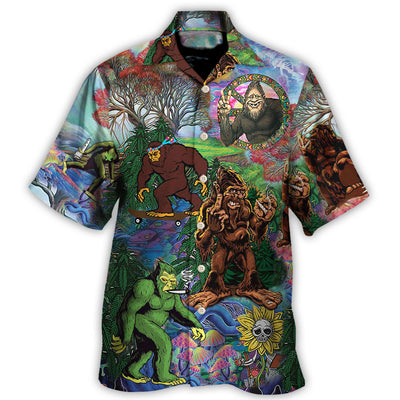 Hippie Bigfoot Peace Life Color Amazing - Hawaiian Shirt