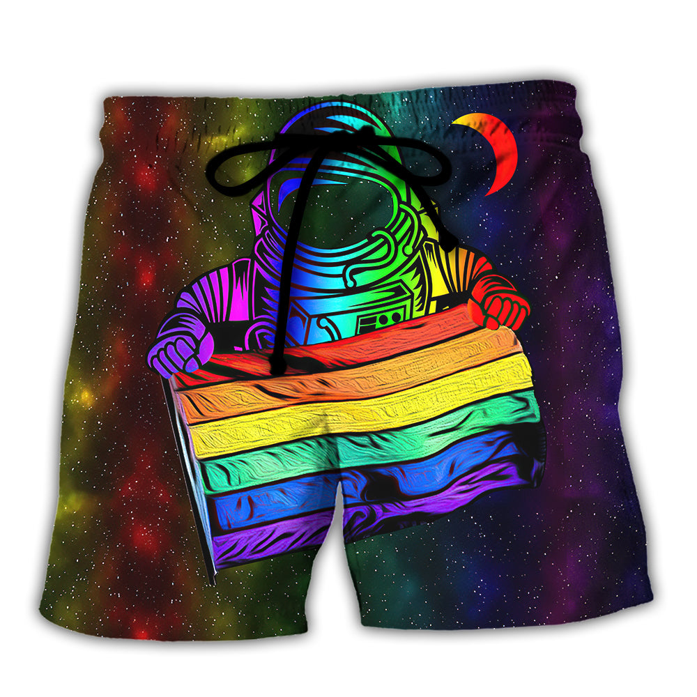 LGBT Pride Astronaut Style - Beach Short - Owls Matrix LTD