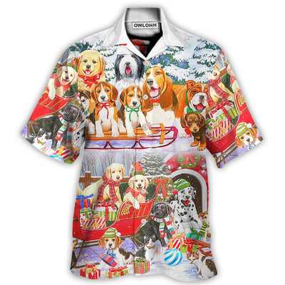 Hawaiian Shirt / Adults / S Dog Snowman Christmas Tree Merry Xmas - Hawaiian Shirt - Owls Matrix LTD