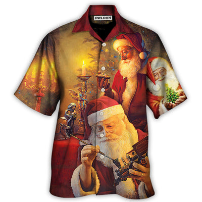 Hawaiian Shirt / Adults / S Christmas Santa Claus The Spirit of Christmas Art Style - Hawaiian Shirt - Owls Matrix LTD
