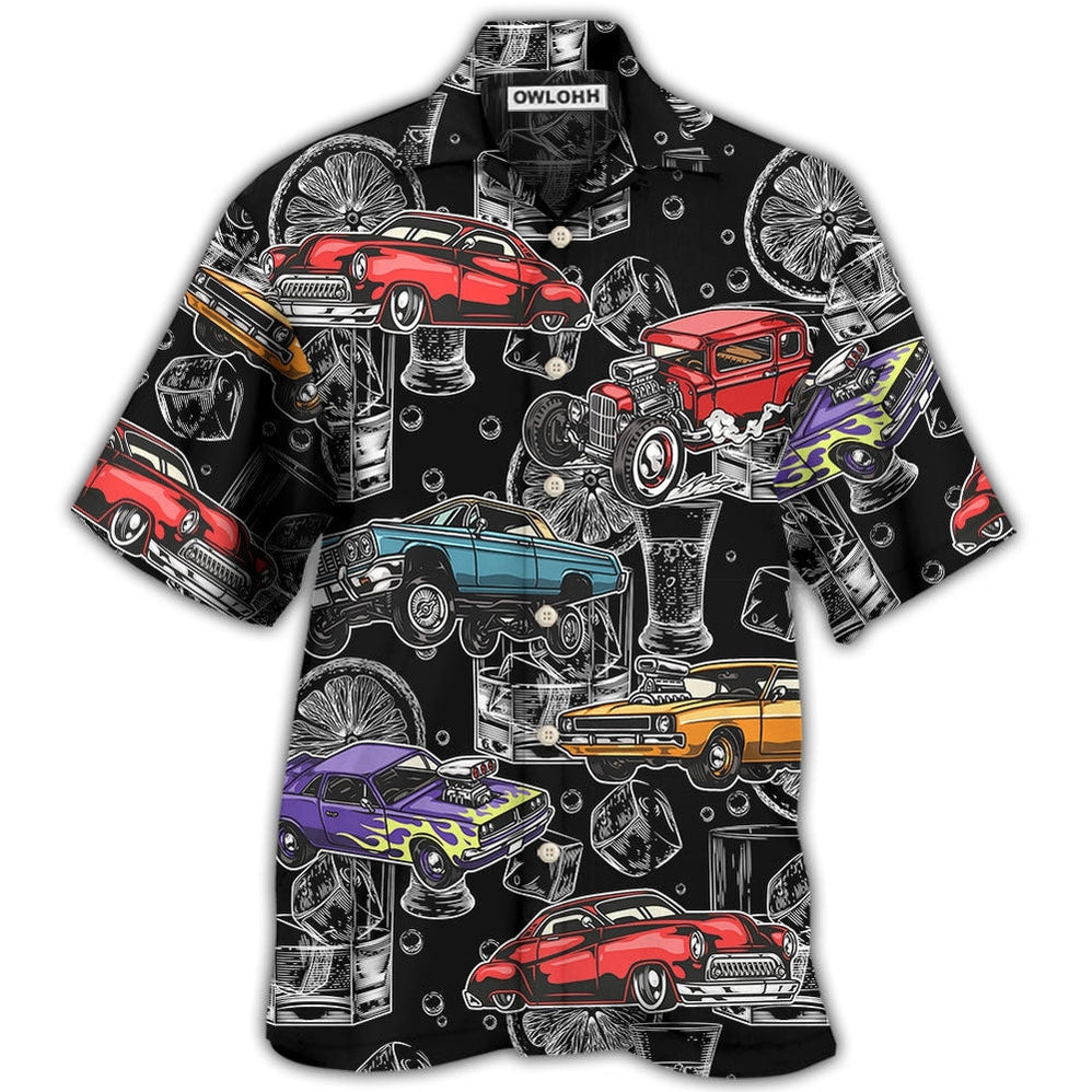 Hawaiian Shirt / Adults / S Car I Like Muscle Cars And Whiskey - Hawaiian Shirt - Owls Matrix LTD