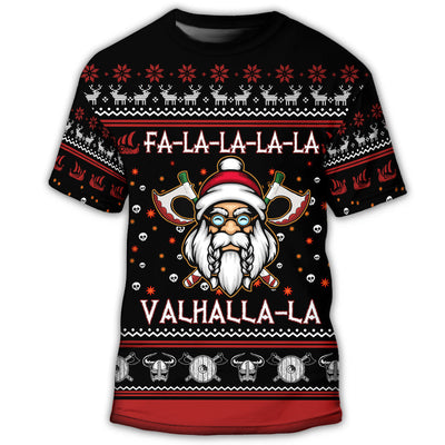 Viking Valhalla White And Red - Round Neck T-shirt - Owls Matrix LTD