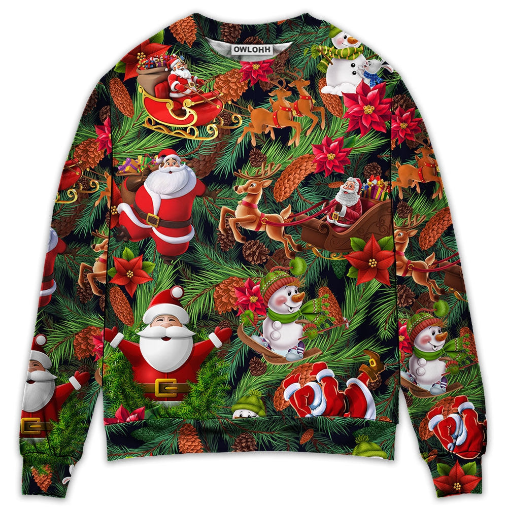 Sweater / S Christmas Santa Snowman Merry Xmas To Everyone - Sweater - Ugly Christmas Sweaters - Owls Matrix LTD
