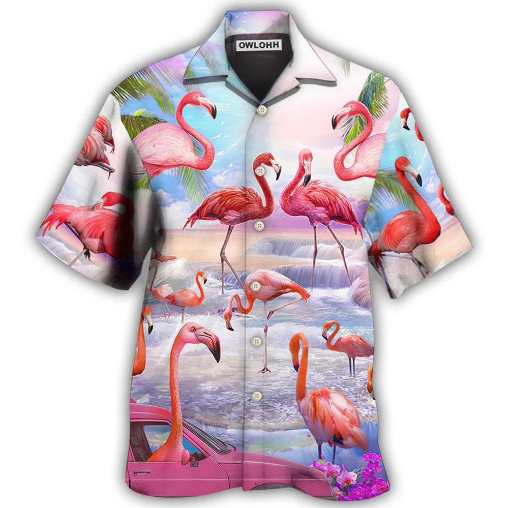 Hawaiian Shirt / Adults / S Flamingo In The Paradise Cool Style - Hawaiian Shirt - Owls Matrix LTD