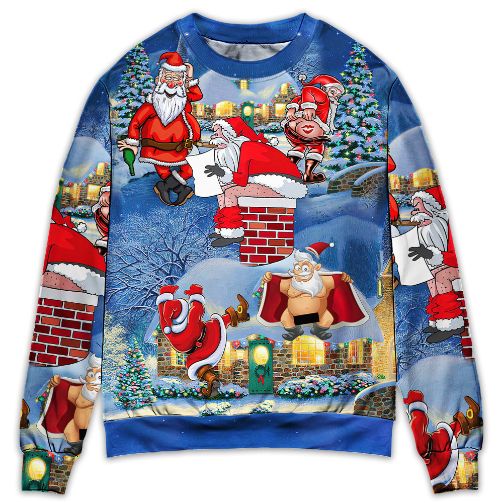 Sweater / S Christmas Rebellious Santa Claus Drunk Beer Troll Xmas Funny - Sweater - Ugly Christmas Sweaters - Owls Matrix LTD