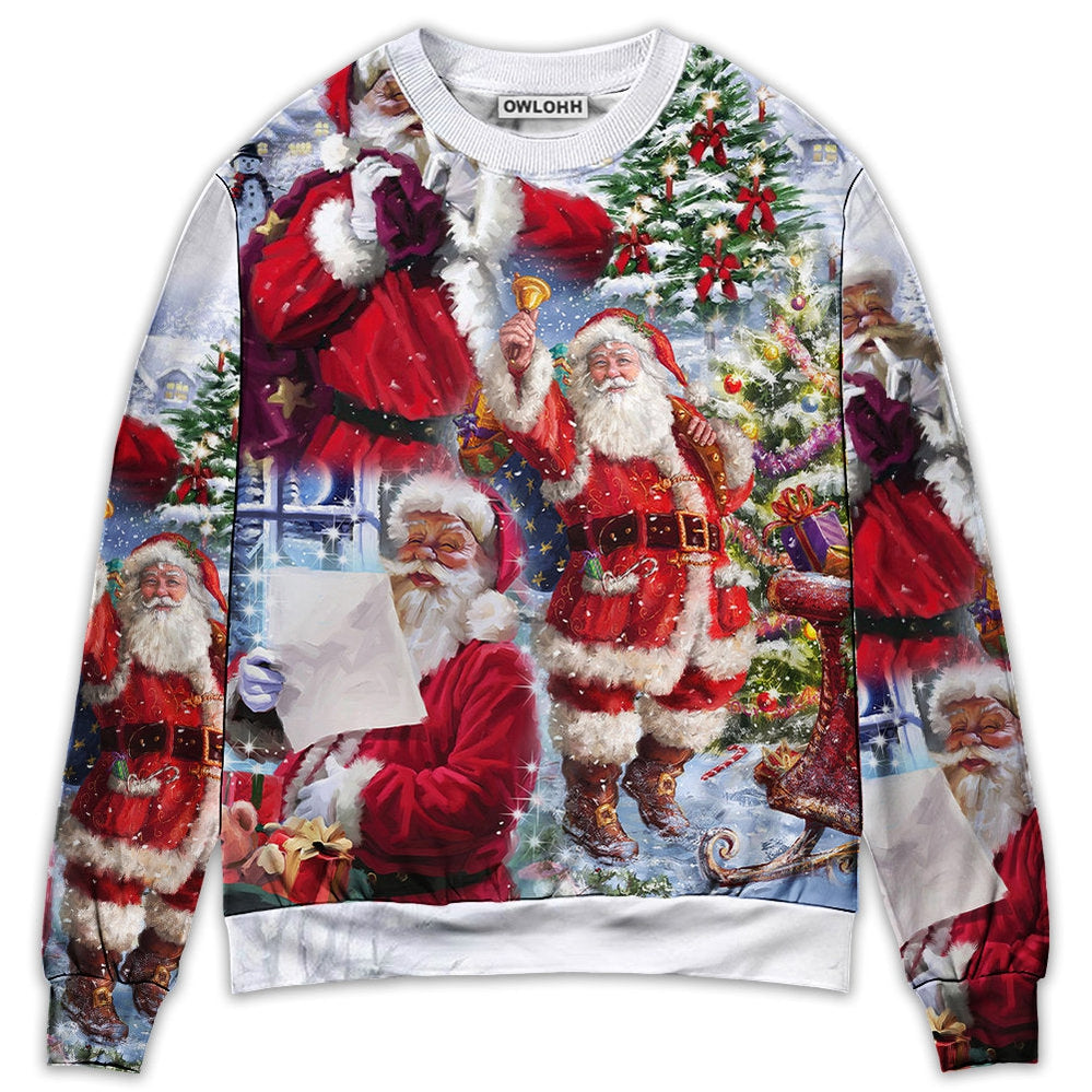 Sweater / S Christmas Santa Claus Is Coming To Town - Sweater - Ugly Christmas Sweaters - Owls Matrix LTD