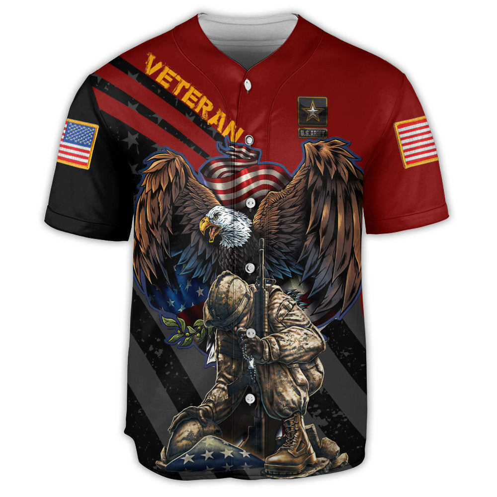 S Veteran Army Never Forget Memory Red Style - Baseball Jersey - Owls Matrix LTD