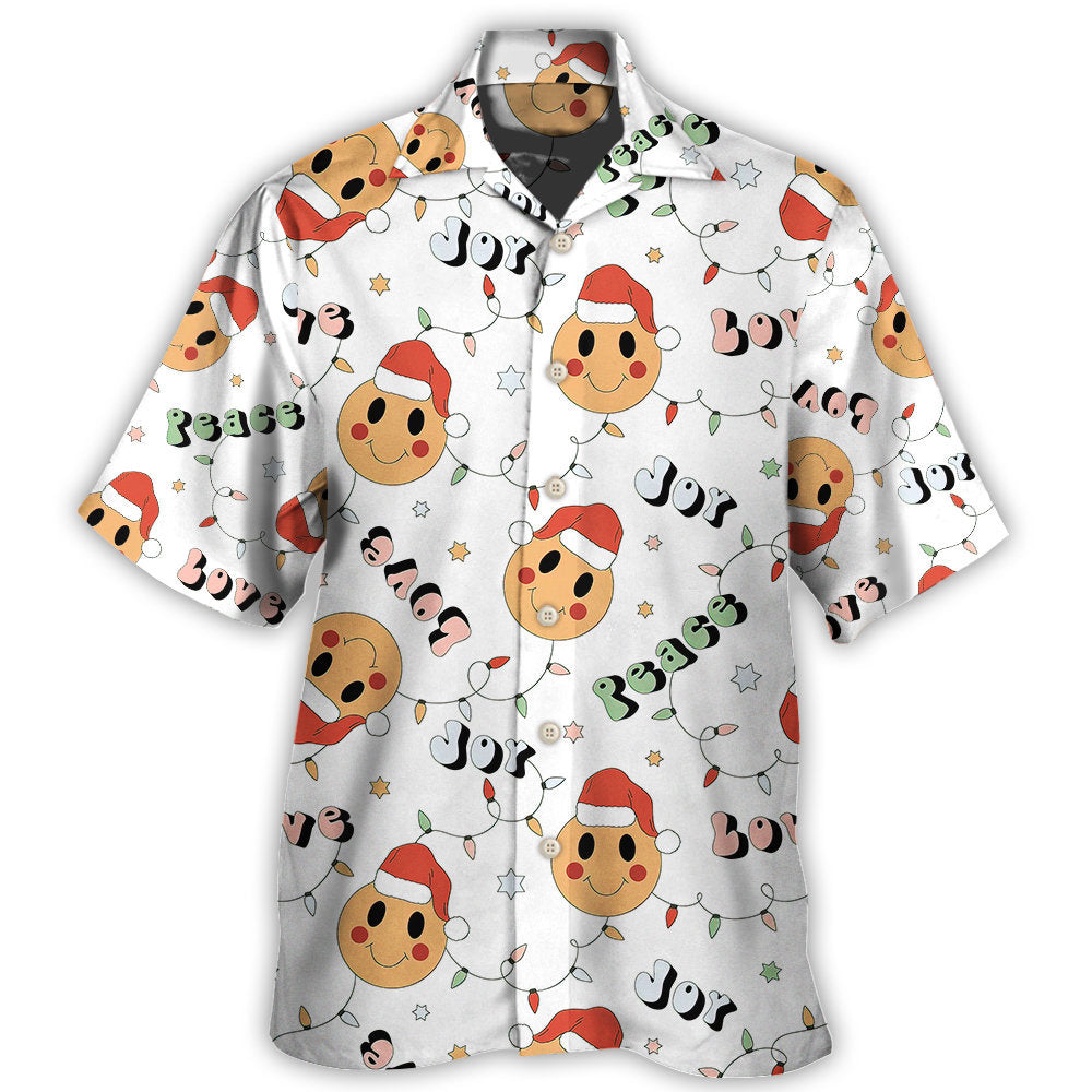 Hawaiian Shirt / Adults / S Christmas Hippie Groovy Santa Claus Smile Face - Hawaiian Shirt - Owls Matrix LTD