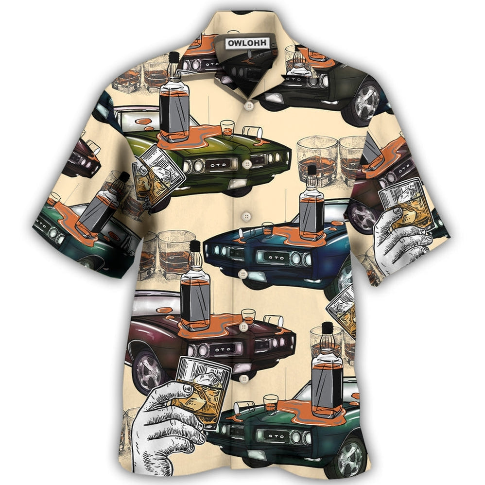 Hawaiian Shirt / Adults / S Car Muscle Car And Whiskey - Hawaiian Shirt - Owls Matrix LTD