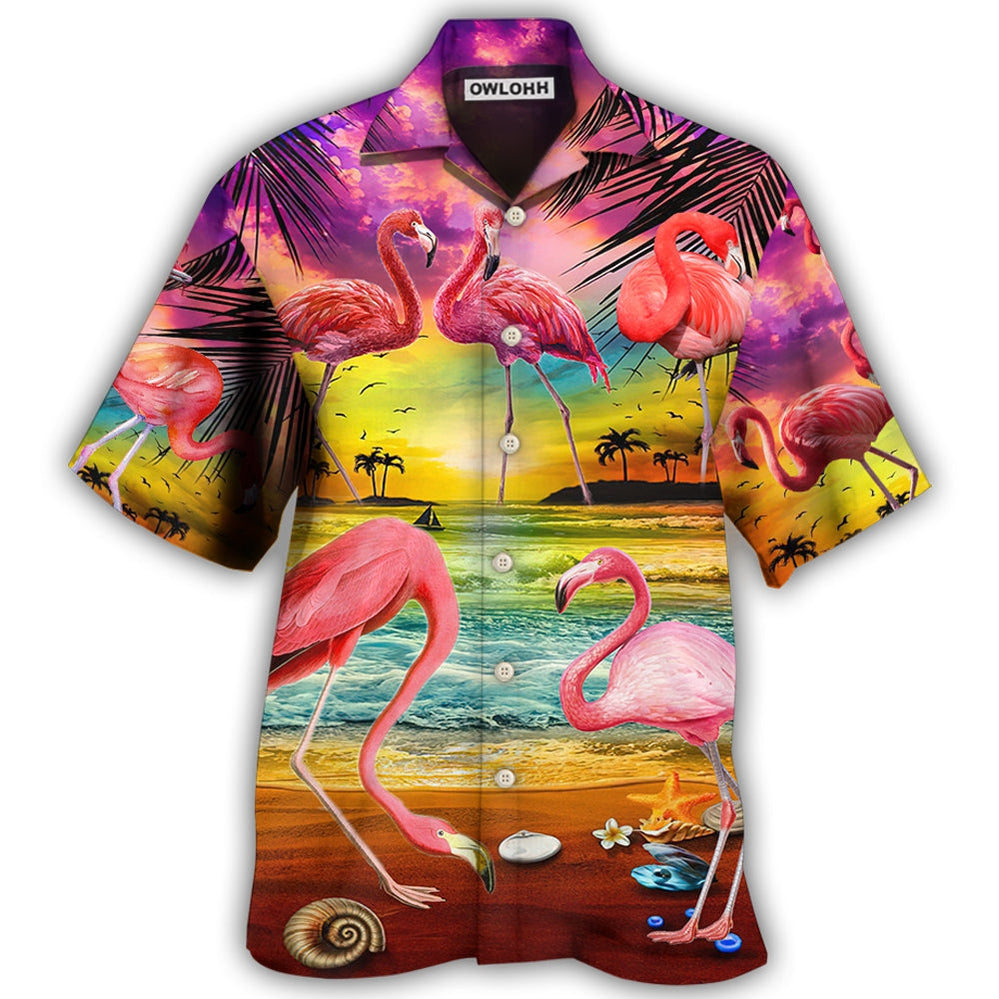Hawaiian Shirt / Adults / S Flamingo In The Paradise Summer Cool Style - Hawaiian Shirt - Owls Matrix LTD