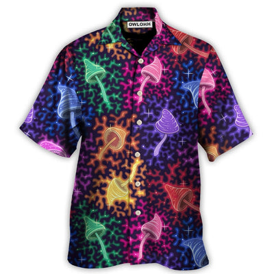 Hawaiian Shirt / Adults / S Mushroom Galaxy Rainbow Colorful Bright - Hawaiian Shirt - Owls Matrix LTD