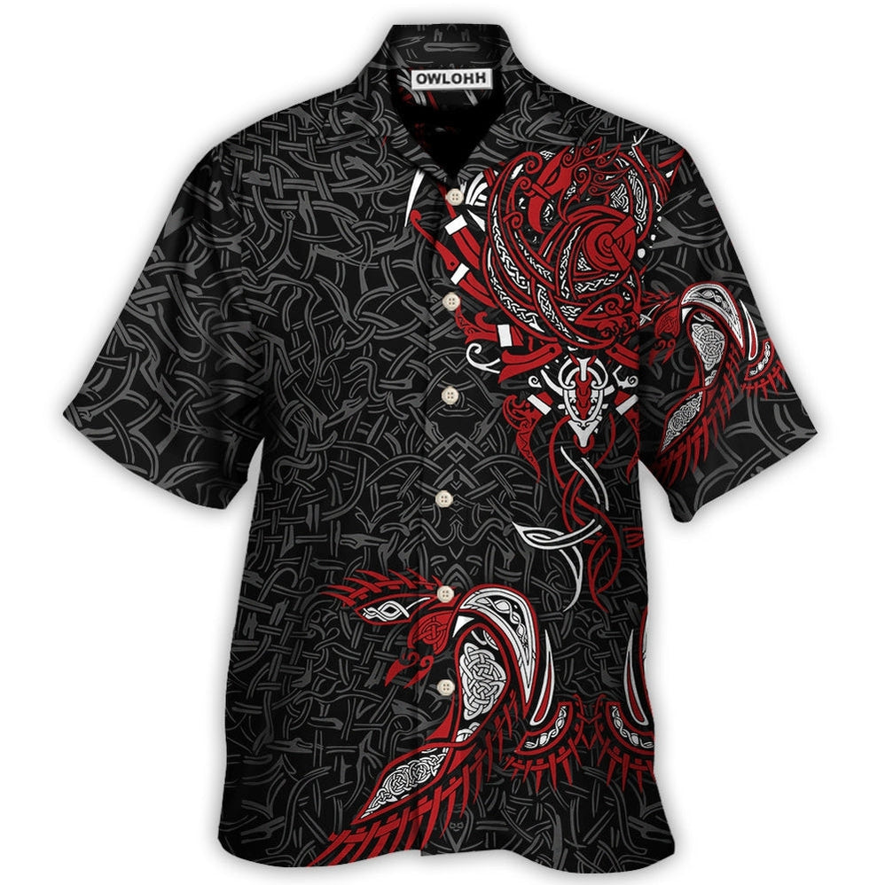 Hawaiian Shirt / Adults / S Viking War Raven Life Style - Hawaiian Shirt - Owls Matrix LTD