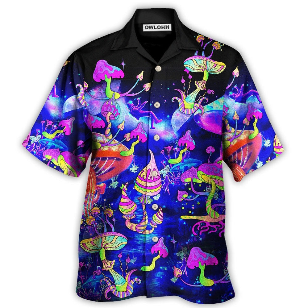 Hawaiian Shirt / Adults / S Hippie Mushroom Galaxy Neon Colorful Art - Hawaiian Shirt - Owls Matrix LTD
