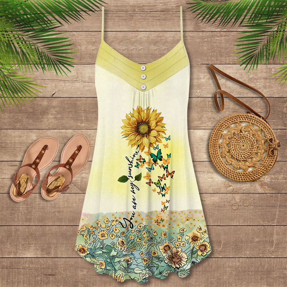 Butterfly And Sunflower You Are My Sunshine - Summer Dress