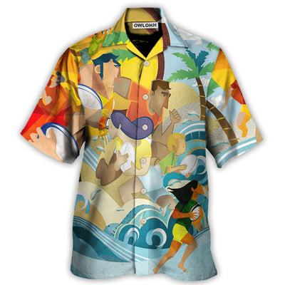 Hawaiian Shirt / Adults / S Rugby Beach Sports Beach Rugby Family Fight - Hawaiian Shirt - Owls Matrix LTD
