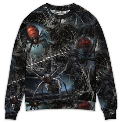 Halloween Spider Dark Scary - Sweater - Ugly Christmas Sweaters - Owls Matrix LTD