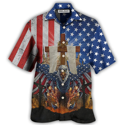 Hawaiian Shirt / Adults / S Eagle America One Nation Under God - Hawaiian Shirt - Owls Matrix LTD