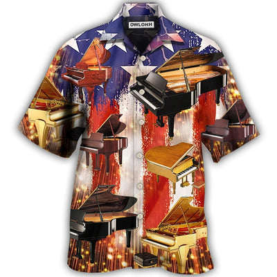 Hawaiian Shirt / Adults / S Piano Independence Day - Hawaiian Shirt - Owls Matrix LTD