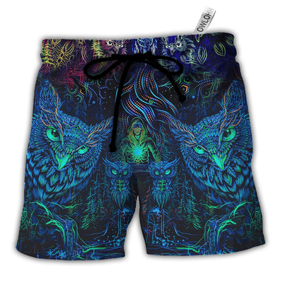 Beach Short / Adults / S Owl And Witch Darkness Colorful - Beach Short - Owls Matrix LTD