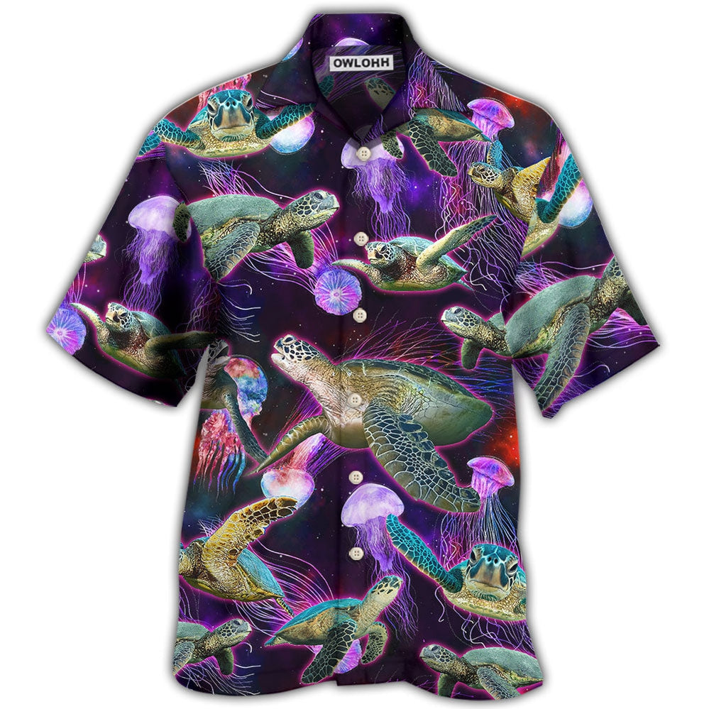 Hawaiian Shirt / Adults / S Turtle Neon Sea Art - Hawaiian Shirt - Owls Matrix LTD