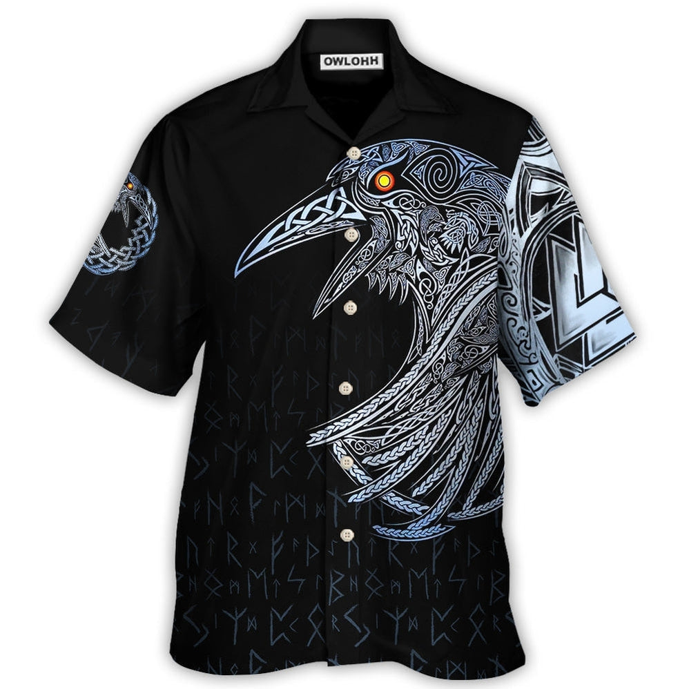 Hawaiian Shirt / Adults / S Viking Huginn And Muninn Birds Norse - Hawaiian Shirt - Owls Matrix LTD