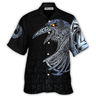 Hawaiian Shirt / Adults / S Viking Huginn And Muninn Birds Norse - Hawaiian Shirt - Owls Matrix LTD