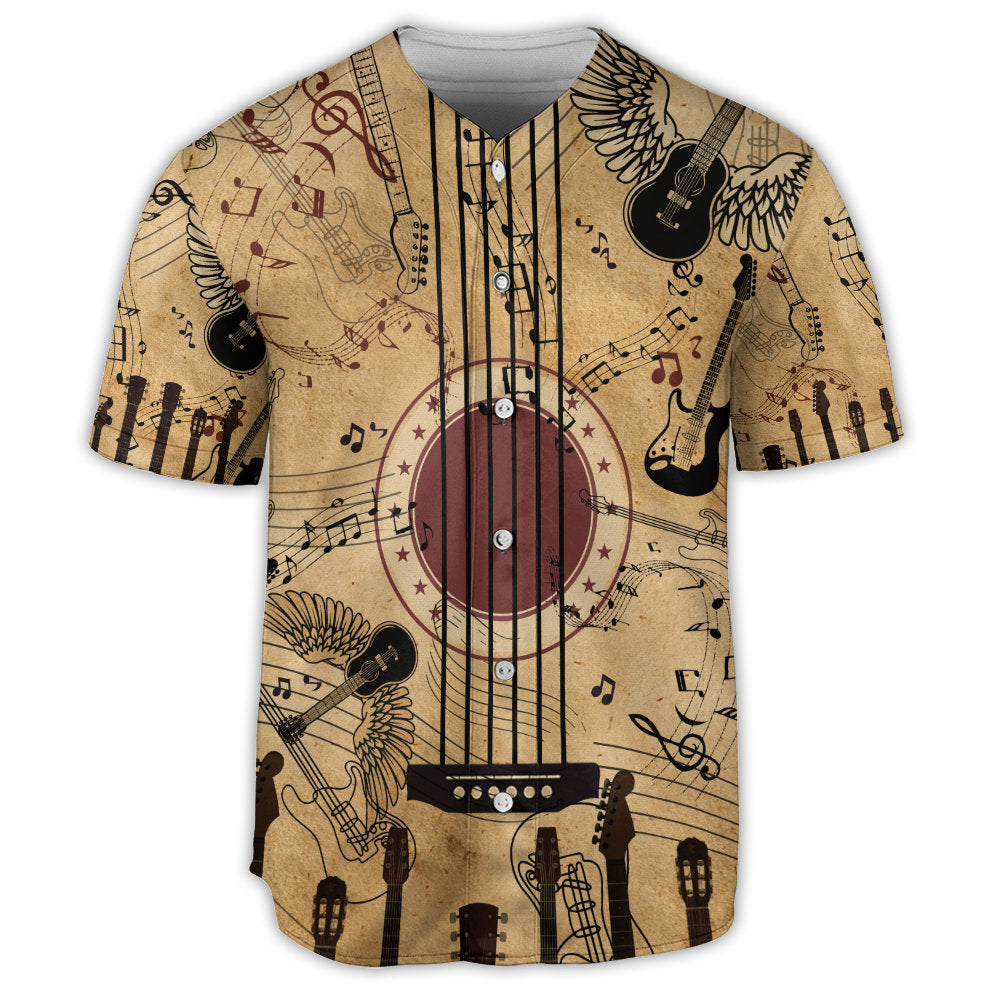 S Guitar Music Amazing Guitar Vintage - Baseball Jersey - Owls Matrix LTD