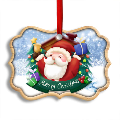 Pack 1 Christmas Santa Snowman Merry Christmas - Horizonal Ornament - Owls Matrix LTD