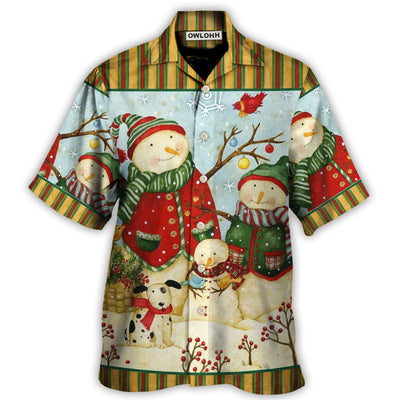 Christmas Cutie Snowman Happy Xmas - Hawaiian Shirt - Owls Matrix LTD