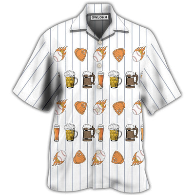 Hawaiian Shirt / Adults / S Beer I Like Beer And Baseball And Maybe 3 People - Hawaiian Shirt - Owls Matrix LTD