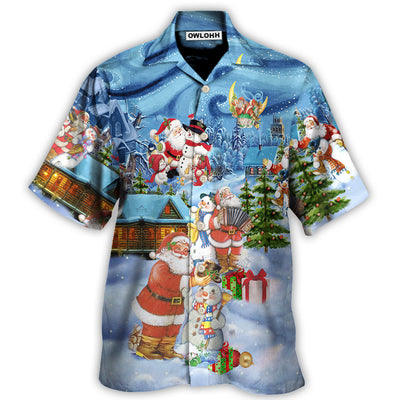 Hawaiian Shirt / Adults / S Christmas Santa And Snowman Best Friends - Hawaiian Shirt - Owls Matrix LTD