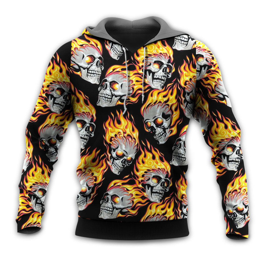 Unisex Hoodie / S Skull Cool On Fire - Hoodie - Owls Matrix LTD
