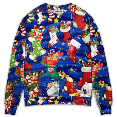 Sweater / S Socks Christmas Tree Merry Xmas Seasons Of Joy - Sweater - Ugly Christmas Sweaters - Owls Matrix LTD