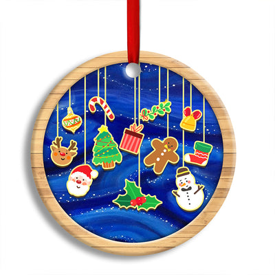 Pack 1 Christmas Santa Merry Xmas And Happy New Year Custom Photo Personalized - Circle Ornament - Owls Matrix LTD
